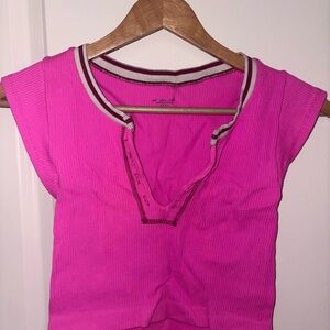 Urban Outfitters Fuchsia Ribbed Top